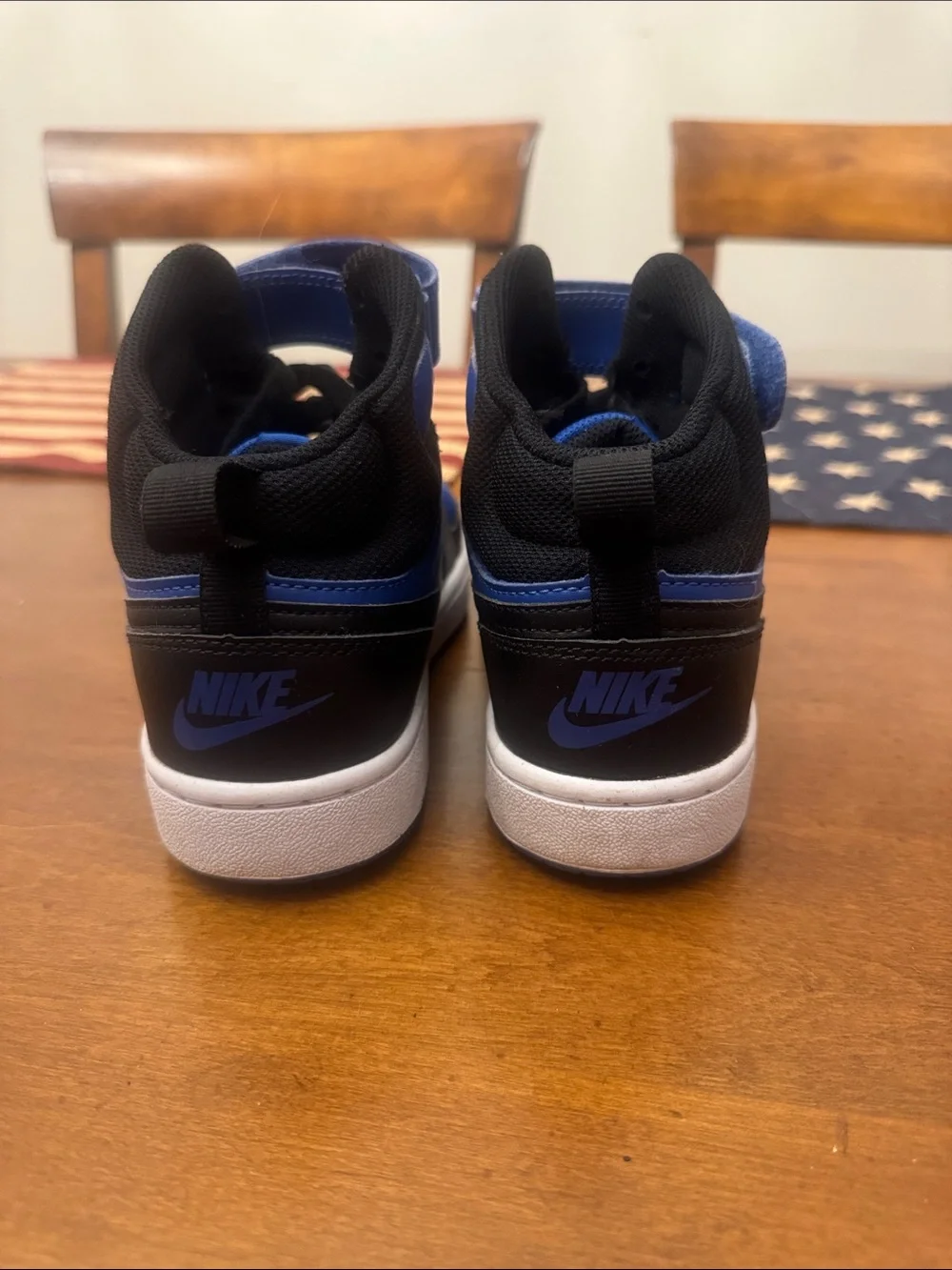 Nike High-Top Sneakers in Blue and Black - Picture 3 of 5